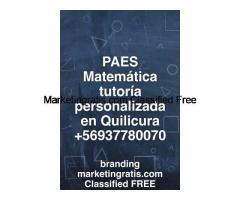 PAES Matemática tutoría personalizada en Quilicura +56937780070